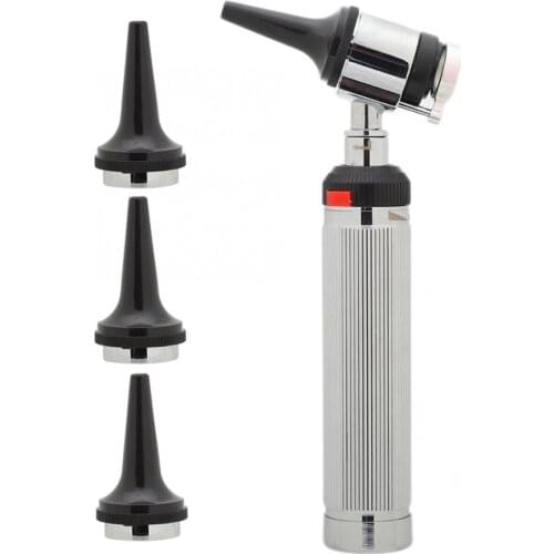 Otoscope Diagnostic Kit Fiber Optic Lighting Aluminum Alloy Medical Home Ear Cleaner Care Endoscope Check Examination Tool Set