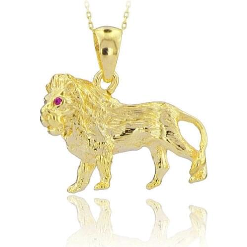 Lion Necklace 925 Sterling Silver Unisex Necklace