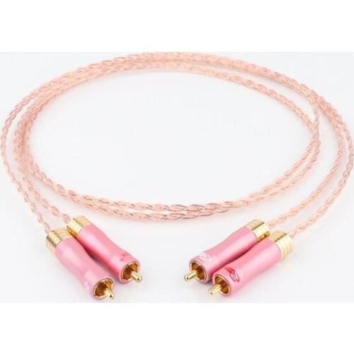Pair 3Cu 6N OCC Copper Analogue Phono Cable HIFI Interconnect RCA Cable Hifi Audio Extend Wire hi-End Single Line