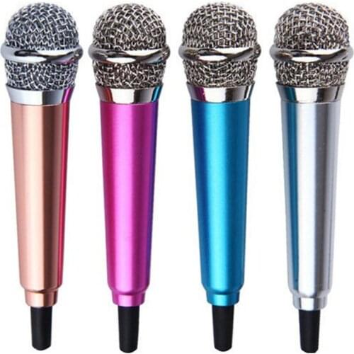 3.5mm Mini Wired Condenser Microphone Protable Home KTV Karaoke Microphones Handheld Microphone for Android/iOS Mic with Stand