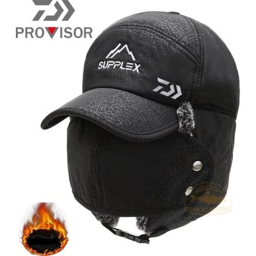 2021 DAIWA Fishing Hat New Winter Men Outdoor Windproof Thickened Warm Ear Caps Cycling Breathable Cold Fishing Hat Ski Warm Hat
