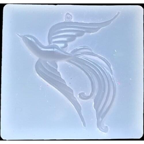 Silicone Phoenix Mold With Hole Resin Jewelry Pendant Charm DIY Making Mould Tool