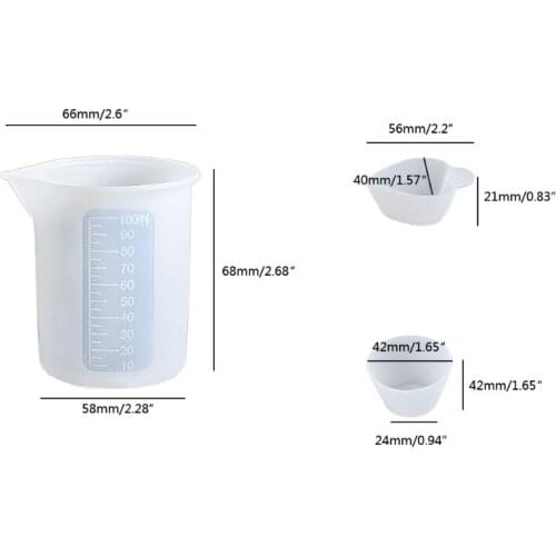 T5UF 12 Pcs Silicone Measuring Cups Mixing Cup Divided Cups Handmade UV Epoxy Resin Mold DIY Crafts Casting Tools Kit