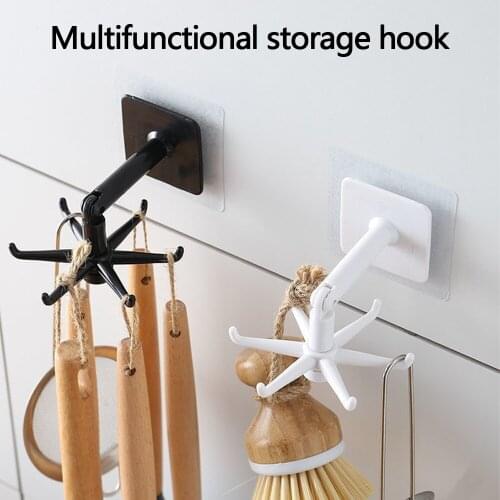 Punch-free Multi-Purpose Hooks Cupboard Shelf Hanging Hook Organizer Closet Clothes Shelf Hanger Wardrobe Holder Kitchen Storage