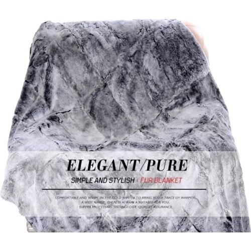 CX-D-32 European Fashion Small Size Bedding Set Real Rex Rabbit Fur Blanket Big Sofa Living Room Carpet Thick Floor Blanket