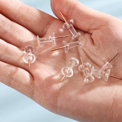 100pcs/box Acrylic Metal Thumbtack Map Tack Push Pins Acrylic Head with Steel Point Cork Board Safety Colored Office School Hot