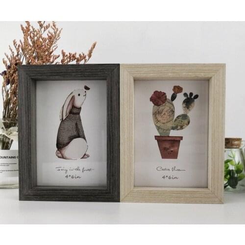 6 Inch/7 Inchcreative Double-sided Solid Wooden Photo-list Vintage Retro Wood Collage Photo-list Decorative Photo Frame