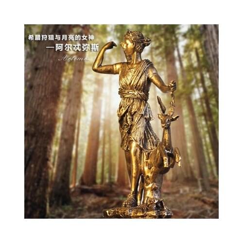 Artemis moon goddess retro crafts creative coffee cafe Greek mythology decoration Home sculpture wine cabinet craft