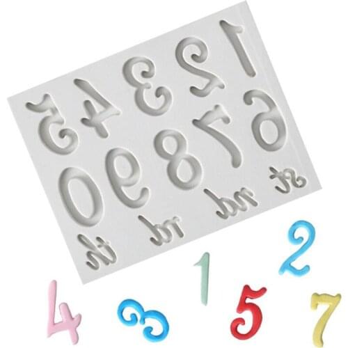 Anniversary Cake Baking Large Numbers Silicone Mold 3D Fondant Mold Cakes Decorating Tools DIY Gumpaste Kitchen Bakeware