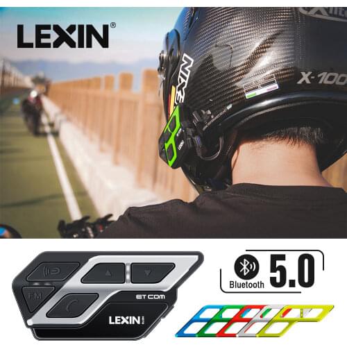 1PC LEXIN ET COM 1200M 2 Riders Motorcycle BT Helmet Intercom Moto Interphone Headsets Intercomunicador Bluetooth Para Motorbike