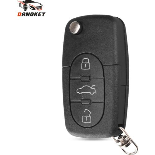 Dandkey High Quality Flip Key Case For Car Remote Key Shell For Audi TT A4 A6 A8 Quattro 3 Buttons Fob Case CR1620 key shell