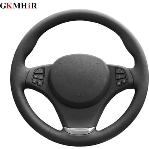 GKMHiR DIY Artificial Leather Black Car Steering Wheel Cover for BMW E83 X3 2003-2012 E53 X5 2004-2008 Car Interior accessories