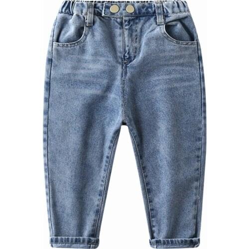 Fashion Boys Girls Jeans Quality Kids Denim Pants Cotton Childrens Clothes Outwear Cowboy