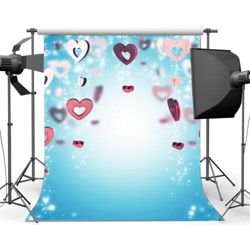 Valentines Day Backdrop Photography Backdrops String Sweet Hearts Bokeh Glitter Sequin Background