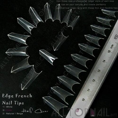 EDGE French False Nail Tips 100x Clear 'Edge' Style of Well-less Acrylic Artificial Fake Nail Art Tips - Free Shipping