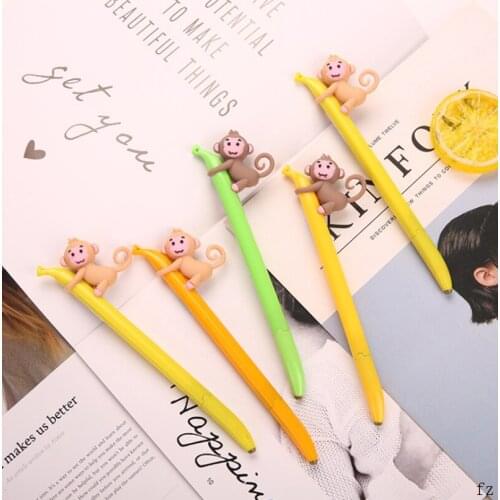 100 Pcs Monkey Gel Pen Sweet Banana 0.5mm Black Neutral Pen Office School Supplies