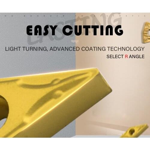 GULING 10PCS CNC VBMT110304-TM diamond turning blade internal hole cutter head tungsten steel with hard wear-resistant grain