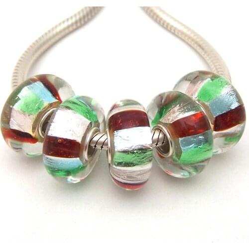 JGWGT 2110 5X 100% Authenticity S925 Sterling Silver Beads Murano Glass beads Fit European Charms Bracelet diy jewelry Lampwork