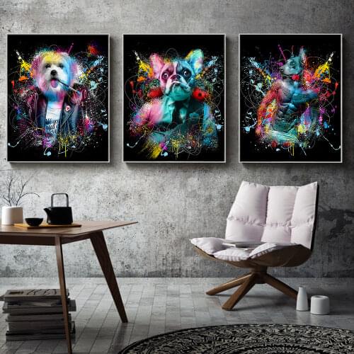 Graffiti Paintings Modern Fashion Decoration for Home Animal Posters Canvas Pictures On Wall Loft Frameless Interior Decor