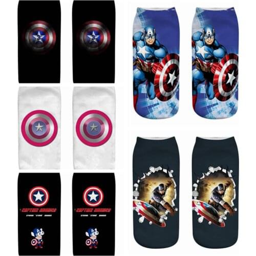 Super hero Cartoon children short socks boys traight kids Captain America adult Boat spiderman Cartoon Avengers