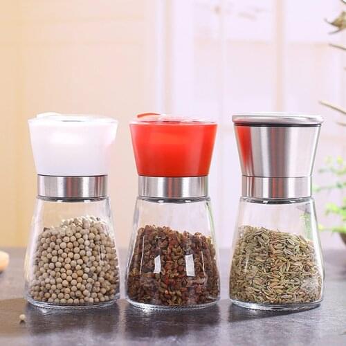 Pepper Grinder 2 in 1 Glass Manual Salt and Pepper Mill Grinder Spice Shakers Kitchen Tools Accessories for Cooking