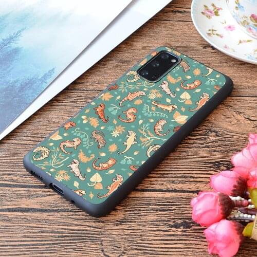 For Samsung Galaxy Autumn Geckos In Green Print Soft Matt Phone Case