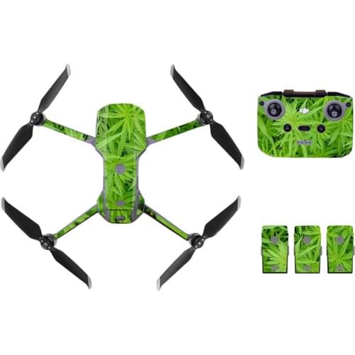 Green Plant Style Decal Skin Sticker For DJI Mavic Air 2 Drone + Remote Controller + 3 Batteries Protection Film Cover