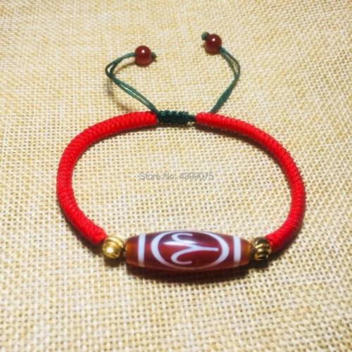 New style 12 constellation totem white line pattern inlaid red chalcedony beads handmade woven ladies jewelry bracelet