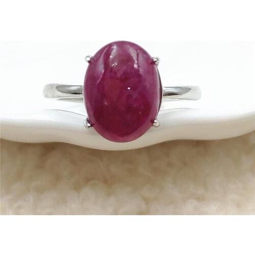 Genuine Natural Red Ruby Ring Oval 12x9mm Adjustable Ruby Rare 925 Sterling Silver Bead Ring AAAAAA