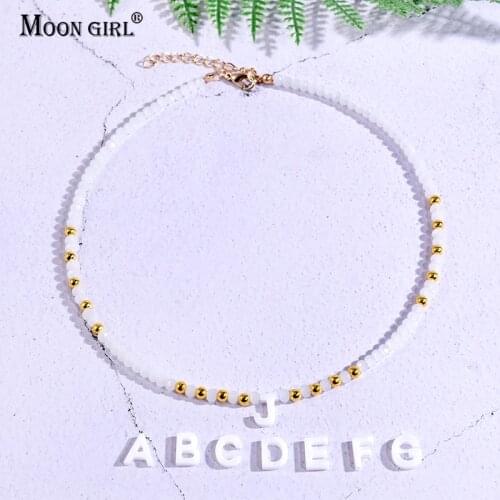 New Design Custom Letter Crystal Necklace for Women Choker Goth Aesthetic Boho Vintage Streetwear Collier Femme Fashion Jewelry