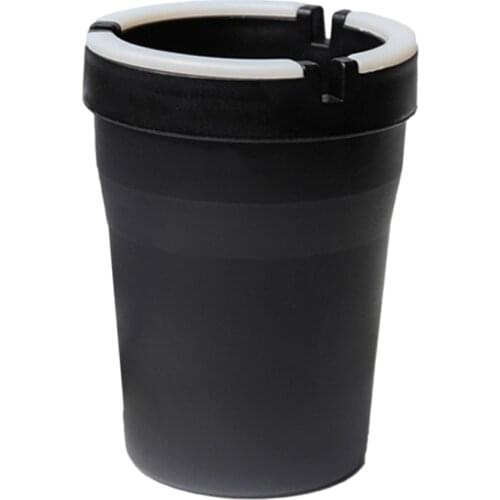 Glow-Top Night Light Car Ashtray Auto Cigarette Ash Holder Car Accessories (Black)