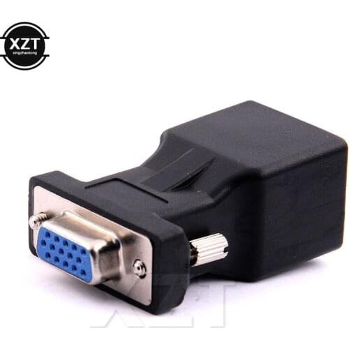 RJ45 to VGA Extension Extender Cord Male To Lan Cat5 Cat5e RJ45 Ethernet Female Adapter for PC Desktop Computer