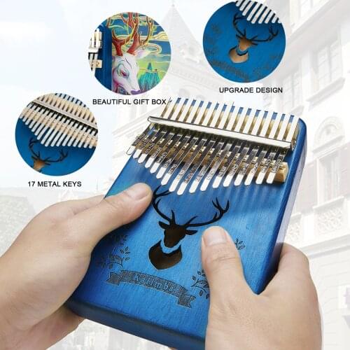 17 Keys Kalimba Thumb Piano High Quality Wood Mahogany Mbira Body Musical Instruments With Learning Book Kalimba Bag For Vip