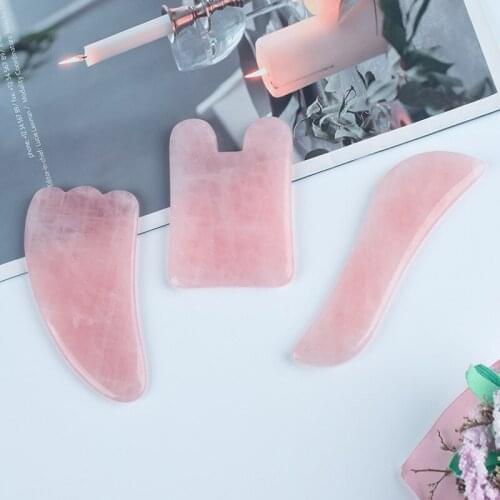 Natural Jade Guasha Board Scraching Facial Eyes Scraping SPA Massage Tool Health Care Beauty Acupoints rose quartz Plate Massage