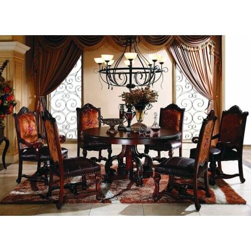 Luxury antique furniture Royal dining room furniture table with chair italy furniture GH164