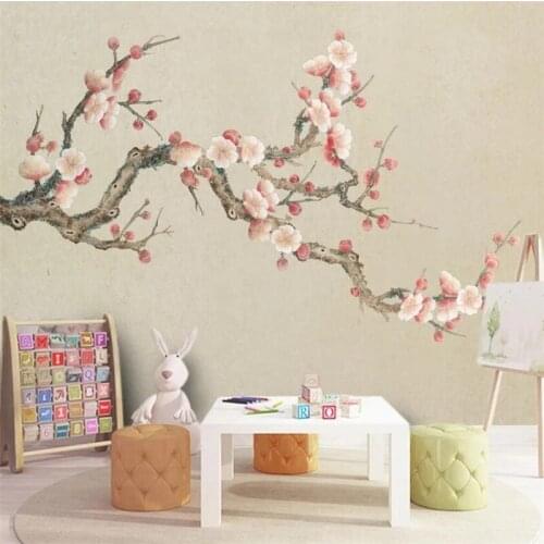 Custom Self Adhesive wallpaper 3D mural pens sea otters TV background wall hand-painted flowers and birds decorate Waterproof
