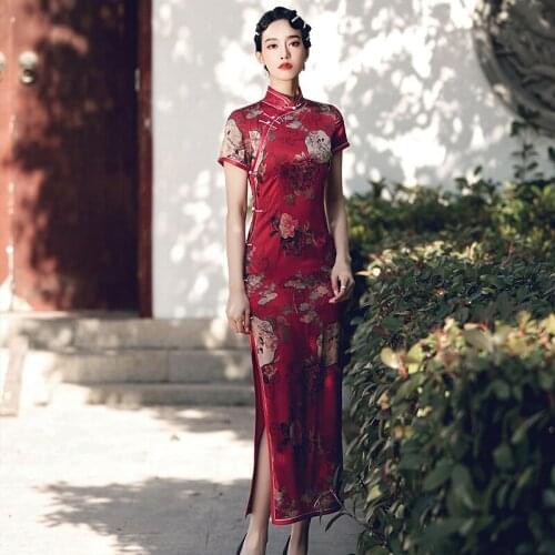 Sexy Women Sleeveless Dress Slim Cheongsam Novelty Vintage Chinese Mandarin Collar Qipao Evening Party Dress Vestidos