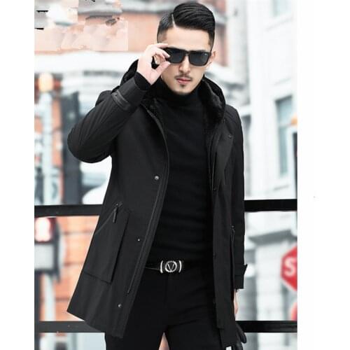 Real Fur Coat Men Real Mink Fur Coat Korean Mink Fur Hooded Winter Jacket Men Real Fur Parka Plus Size Casaco 11-981903 YY1158
