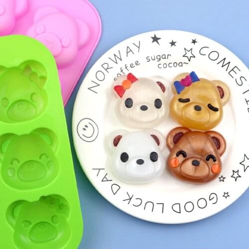 6 Even Bear Silicone Mold DIY Baking Mousse Cake Bear Pudding Mold Food Grade Silicone Cake Decorating Tools