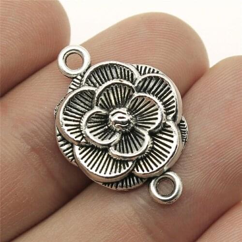 10pcs 25x17mm Flower Connector Charms Flower Charms Connector Flower Connector Charms For Bracelet Making