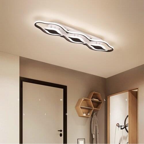 Nordic Led ceiling lamps aluminum acrylic crossbar creative personality Indoor Lighting RC Dimmable Pendant light