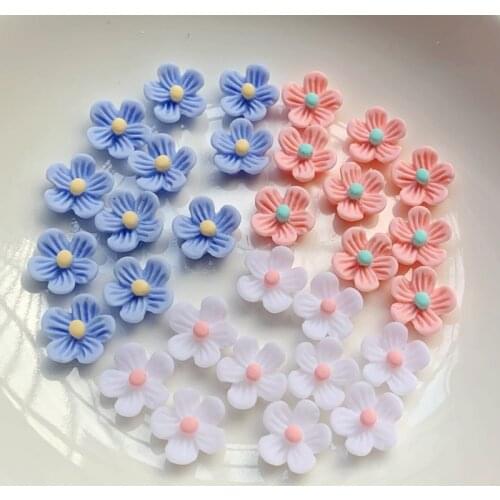30 pieces of two-color floral flat back jewelry hair accessories for nail decoration wedding floral rhinestone