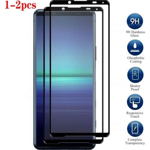 1-2PCS full cover Tempered Glass For Sony Xperia 5 II Full Cover 9H films Screen Protector For Sony Xperia5 II glass