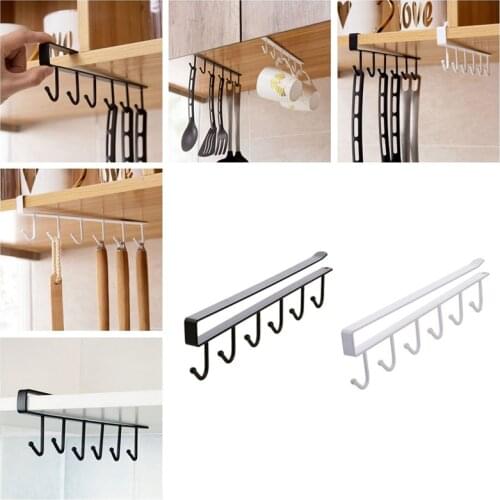 Iron Hanging Hooks Kitchen Cabinet Tissue Storage Rack Cupboard Cup Cooker Towel Storage Holder Dish Hanger Shelf Bathroom