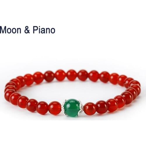 Chalcedony Round Beads Bracelets 925 Sterling Party Jewelry for Woman Original Design Bohemia Style Bracelet New Arrivals