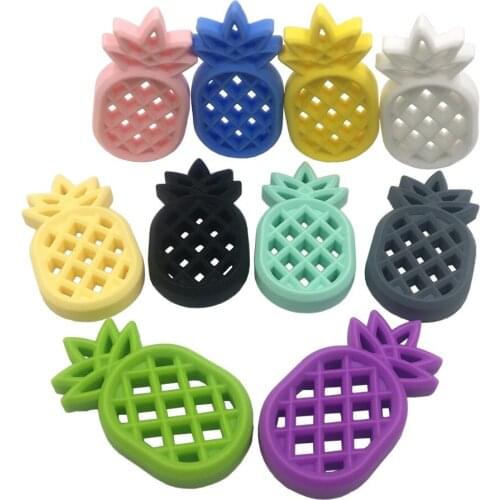 1pc BPA Free Food Grade Baby Teethers Pineapple Pacifier Silicone Beads Baby Chewable Teething Beads For Necklace Pendant