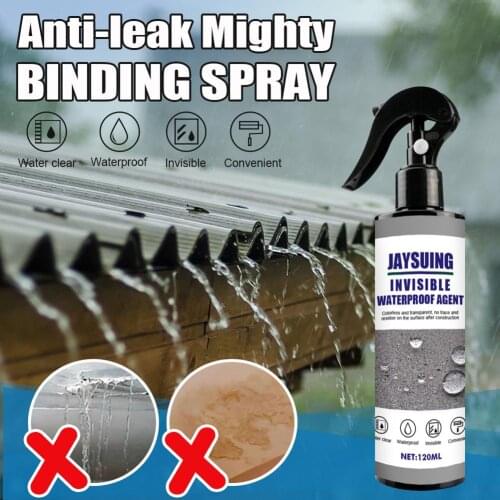 120 Ml Waterproofing Agent Anti-Leaking Sealant Agent Leak-trapping Repair Spray Wall Mighty Sealant Spray Bathroom Tile Coating
