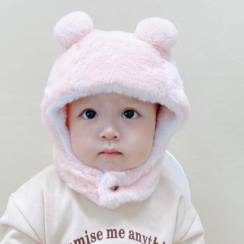 2020 Baby Stuff Accessories Winter Baby Girls Boys Warm Ears Hats Autumn Soft Beanie Hat Ear Plush Cap Fuzzy Solid Hats Props