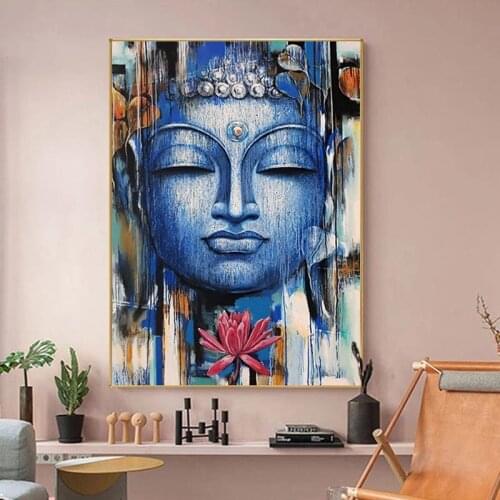 Abstract Buddhism Posters and Prints Wall Art Canvas Painting Wall Art Lord Buddha Pictures for Living Room Decor Unframed