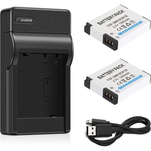 Battery (2-Pack) + Charger For Panasonic Lumix DMC-TZ37, DMC-TZ40, DMC-TZ55, DMC-TZ56, DMC-TZ57, DMC-TZ58 Digital Camera